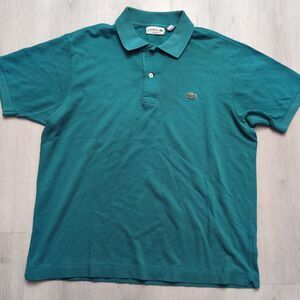 Lacoste Polo Mens Size Large Green/Teal Classic Fit Short Sleeve Lacoste Polo
